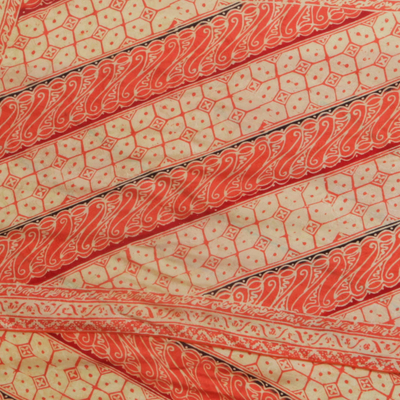 Pañuelo de seda batik - Pañuelo de seda batik con motivos parang en mandarín de Bali