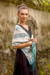 Batik silk shawl, 'Parang World in Moss' - Batik Silk Scarf with Parang Motifs in Moss from Bali (image 2) thumbail