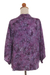 Rayon batik kimono jacket, 'Lavish Garden in Boysenberry' - Purple Batik Short Rayon Kimono Jacket (image 2f) thumbail