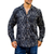 Men's cotton long-sleeved shirt, 'Rapids' - Men's Hand-Stamped Cotton Long-Sleeve Shirt from Bali