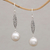 Cultured pearl dangle earrings, 'Lovely Legacy' - Sterling Silver and Cultured Mabe Pearl Dangle Earrings (image 2) thumbail
