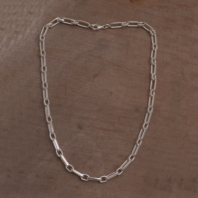 Sterling silver chain necklace, 'Strong Links' - Sterling Silver Cable Chain Necklace from Bali