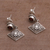 Garnet dangle earrings, 'Diamond Dew' - Garnet Dangle Earrings with Diamond Shapes from Bali (image 2b) thumbail
