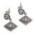 Blue topaz dangle earrings, 'Diamond Dew' - Blue Topaz Dangle Earrings with Diamond Shapes from Bali (image 2c) thumbail