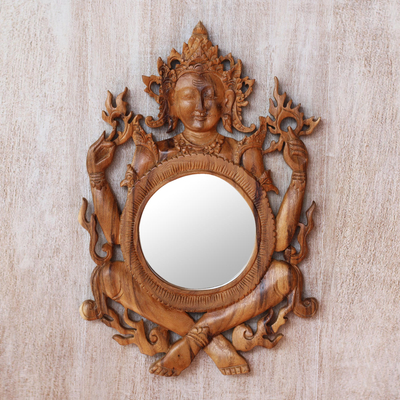Wood wall mirror, Shivas Reflection