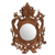 Wood wall mirror, 'Shiva's Reflection' - Light Brown Suar Wood Shiva Mirror from Indonesia thumbail