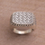 Sterling silver signet ring, 'Woven Basket' - Weave Motif Sterling Silver Signet Ring from Bali (image 2b) thumbail