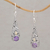 Gold-accented amethyst dangle earrings, 'Monarch Drops' - Gold-accented Amethyst Butterfly Earrings from Bali (image 2) thumbail