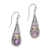 Gold-accented amethyst dangle earrings, 'Monarch Drops' - Gold-accented Amethyst Butterfly Earrings from Bali thumbail