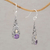 Gold-accented amethyst dangle earrings, 'Monarch Drops' - Gold-accented Amethyst Butterfly Earrings from Bali (image 2b) thumbail
