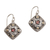Gold accented garnet dangle earrings, 'Ketupat Blessing' - Gold Accent Garnet Dangle Earrings from Bali
