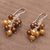 Cultured pearl dangle earrings, 'Gleaming Fruit' - Cultured Pearl Cluster Dangle Earrings from Bali