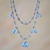Blue topaz pendant necklace, 'Enchanted Droplets' - Sterling Silver and Blue Topaz Pendant Necklace from Java