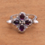 Reversible amethyst and garnet cocktail ring, 'Bougainvillea Spin' - Amethyst and Garnet Reversible Sterling Silver Cocktail Ring (image 2) thumbail