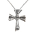 Sterling silver pendant necklace, 'Songket Cross' - Sterling Silver Songket Cloth Pendant Necklace from Bali thumbail