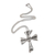 Sterling Silber Anhänger Halskette 'Songket Cross' - Balinesische Halskette aus Sterlingsilber mit Songket-Stoffanhänger