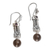 Smoky quartz and amethyst dangle earrings, 'Floral Fascination' - Floral Smoky Quartz and Amethyst Dangle Earrings from Bali (image 2b) thumbail