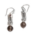 Smoky quartz and amethyst dangle earrings, 'Floral Fascination' - Floral Smoky Quartz and Amethyst Dangle Earrings from Bali