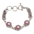 Cultured mabe pearl and amethyst link bracelet, 'Wangi Trio' - Cultured Mabe Pearl and Amethyst Link Bracelet from Bali thumbail