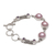 Cultured mabe pearl and amethyst link bracelet, 'Wangi Trio' - Cultured Mabe Pearl and Amethyst Link Bracelet from Bali (image 2c) thumbail