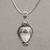 Multi-gemstone pendant necklace, 'Sukawati King' - Multi-Gem Silver Face-Shaped Pendant Necklace from Bali (image 2) thumbail