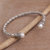 Cultured pearl cuff bracelet, 'Jepun Seeds in White' - White Cultured Pearl Cuff Bracelet from Bali (image 2) thumbail