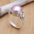 Cultured pearl cocktail ring, 'Jepun Joy' - Floral Pink Cultured Pearl Cocktail Ring from Bali thumbail