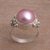 Cultured pearl cocktail ring, 'Jepun Joy' - Floral Pink Cultured Pearl Cocktail Ring from Bali (image 2d) thumbail