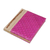 Natural fiber journal, 'Happy Weaver in Pink' - Artisan Hand-Woven Pandan Leaf Journal in Pink from Bali thumbail