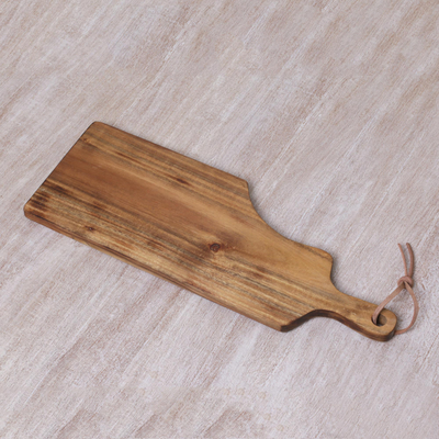 Tabla de cortar de madera de teca - Tabla de cortar artesanal de madera de teca abstracta tallada a mano