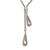 Sterling silver lariat necklace, 'Droplet Duo' - Sterling Silver Adjustable Lariat Necklace from Bali (image 2a) thumbail