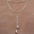 Sterling silver lariat necklace, 'Droplet Duo' - Sterling Silver Adjustable Lariat Necklace from Bali (image 2b) thumbail