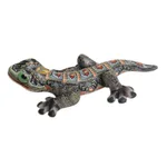 Polymer clay sculpture, 'Lively Gecko' (4 inch) - Handcrafted Polymer Clay Gecko Sculpture (4 Inch)