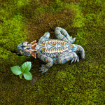 Polymer clay sculpture, 'Horned Lizard' (3.5 inch) - Handcrafted Polymer Clay Lizard Sculpture (3.5 Inch)