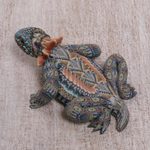 Polymer clay sculpture, 'Horned Lizard' (3.5 inch) - Handcrafted Polymer Clay Lizard Sculpture (3.5 Inch)