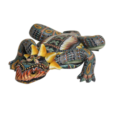 Escultura de arcilla polimérica, (3,5 pulgadas) - Escultura de lagarto de arcilla polimérica hecha a mano (3,5 pulgadas)