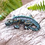 Polymer clay sculpture, 'Watchful Iguana' (4 inch) - Handcrafted Polymer Clay Iguana Sculpture (4 Inch)