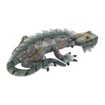 Polymer clay sculpture, 'Watchful Iguana' (4 inch) - Handcrafted Polymer Clay Iguana Sculpture (4 Inch)