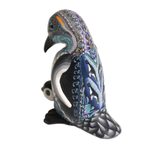 Polymer clay sculpture, 'Penguin Mother' (3 inch) - Handcrafted Polymer Clay Penguin Sculpture 3 Inch