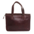 Leather tote bag, 'City Lines' - Handmade Dark Brown Leather Tote Shoulder Bag