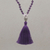 Amethyst and rose quartz pendant necklace, 'Meditative Evening' - Amethyst and Rose Quartz Pendant Necklace from Bali (image 2) thumbail