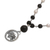 Cultured pearl and lava stone pendant necklace, 'Lotus Power' - Cultured Pearl and Lava Stone Pendant Necklace from Bali (image 2d) thumbail