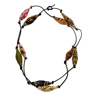 Handcrafted Batik Cotton Wrap Necklace from Bali