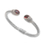 Garnet cuff bracelet, 'Fiery Royalty' - Sterling Silver and Faceted Garnet Hinged Cuff Bracelet thumbail