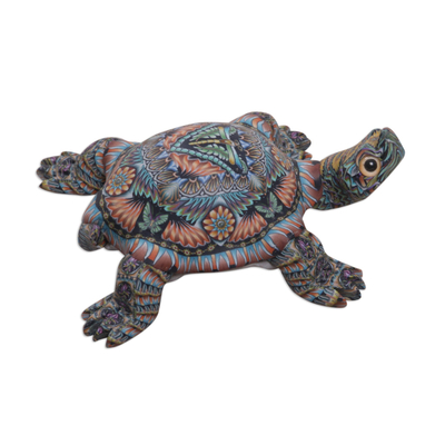 Polymer clay sculpture, 'Decorative Tortoise' (3 inch) - Colorful Polymer Clay Tortoise Sculpture (3 inch) from Bali