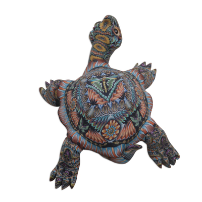 Escultura de arcilla polimérica, (3 pulgadas) - Escultura de tortuga de arcilla polimérica colorida (3 pulgadas) de Bali