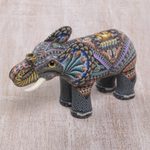 Polymer clay sculpture, 'Vibrant Elephant' - Handmade Polymer Clay Elephant Sculpture from Bali