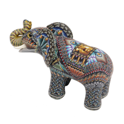 Polymer-Ton-Skulptur - Handgefertigte Elefantenskulptur aus Polymerton aus Bali