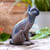 Polymer clay sculpture, 'Decorative Cat' - Handcrafted Polymer Clay Sculpture of a Cat from Bali