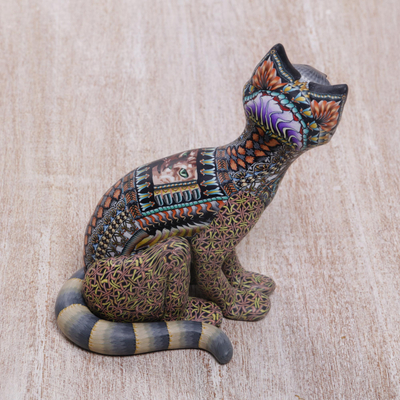 Polymer-Ton-Skulptur - Handgefertigte Polymer-Ton-Skulptur einer Katze aus Bali